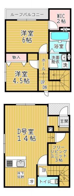 プリムヴェール(2LDK/1階)の間取り写真