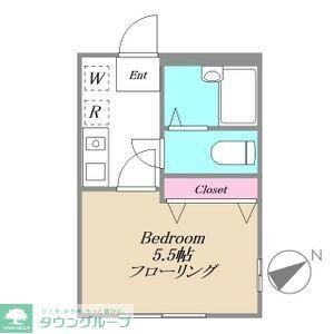 アルス・K(1K/2階)の間取り写真