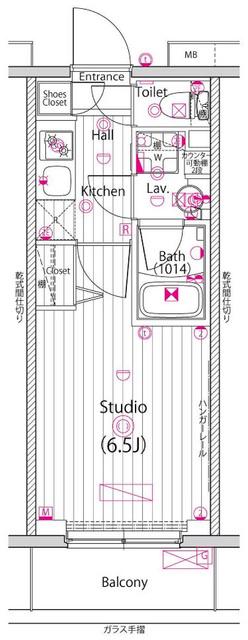 グランドガーラ横浜(1K/8階)の間取り写真