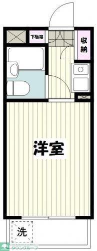ヴァンハウス白楽(1K/3階)の間取り写真