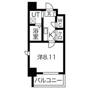 シャンポール内田橋(1K/6階)の間取り写真