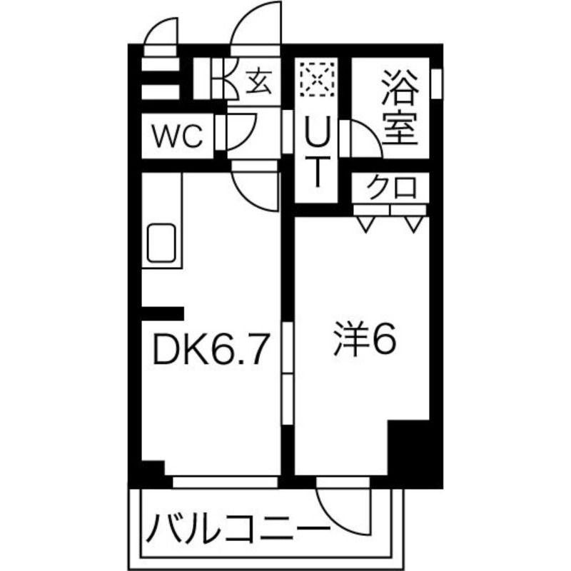 エステムコート大阪新町(1DK/11階)の間取り写真