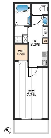 メゾン エスポワール(1K/1階)の間取り写真