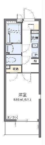 クレイノ栞(1K/2階)の間取り写真