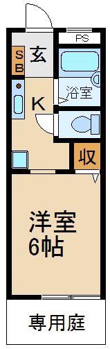 南国スターブル(1K/1階)の間取り写真