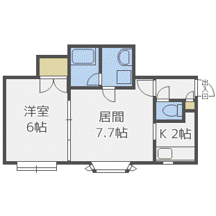 フォーサイトロイヤル(1LDK/3階)の間取り写真
