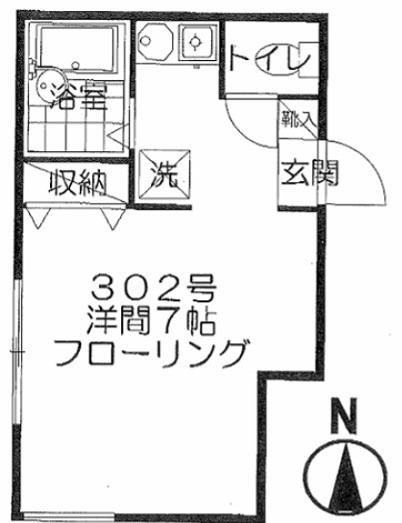 クレア高円寺(1K/3階)の間取り写真
