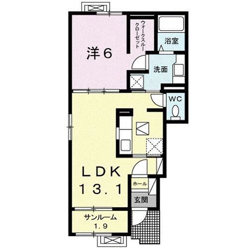 グランノーヴァ(1LDK/1階)の間取り写真