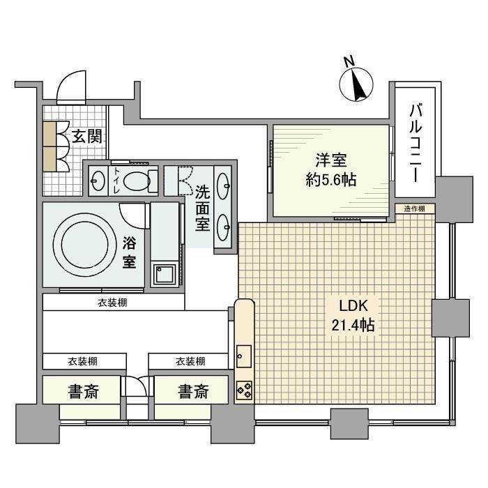 青山パーク・タワー(1LDK/15階)の間取り写真