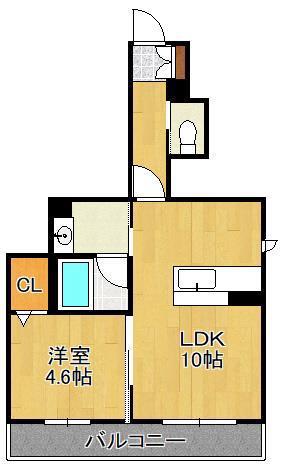 シャーメゾンコリーナ福柳木 A棟(1LDK/1階)の間取り写真