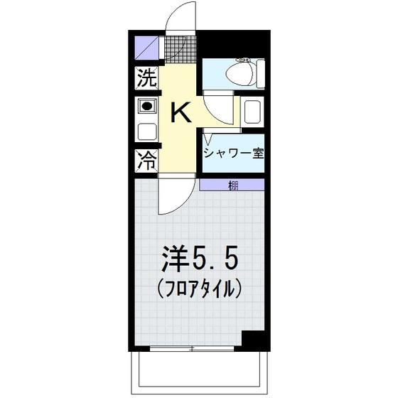 パールハイツ(1K/3階)の間取り写真