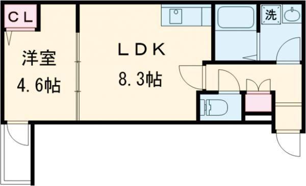 REVITA野崎(1LDK/1階)の間取り写真