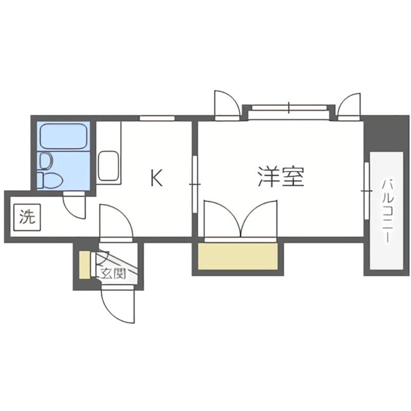 キャッスル北沢札幌(1DK/2階)の間取り写真