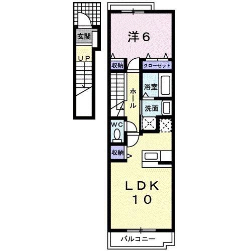 アニメート東所沢(1LDK/2階)の間取り写真