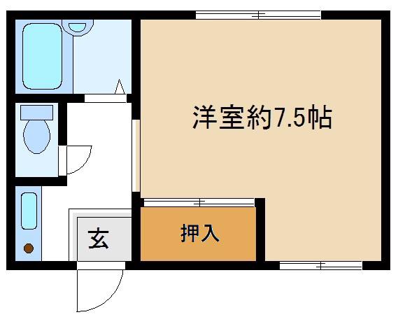 暁21・0号館(1K/1階)の間取り写真