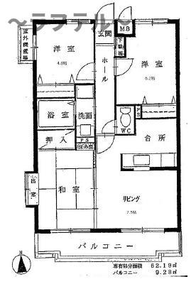 ファミリア北(3LDK/1階)の間取り写真