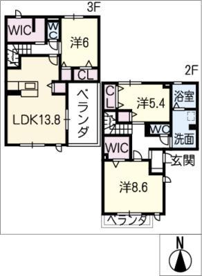 ブルーベル和(3LDK/3階)の間取り写真