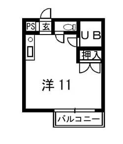 ユニテック東海大前I(ワンルーム/3階)の間取り写真