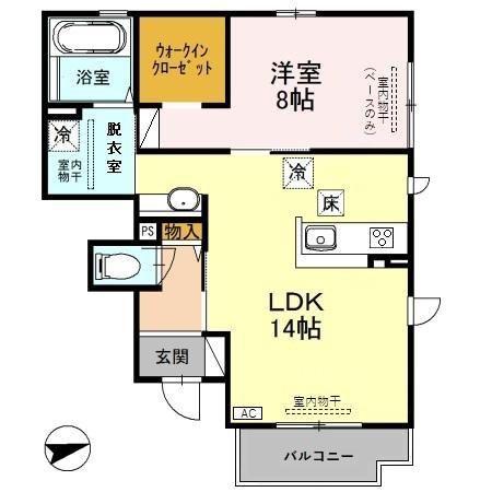 グランドソレイユ(1LDK/1階)の間取り写真