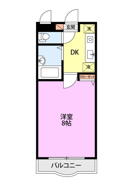 LILY-BE関屋恵町(1K/1階)の間取り写真