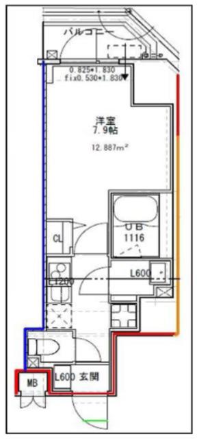 S-RESIDENCE 文京小石川(1K/7階)の間取り写真