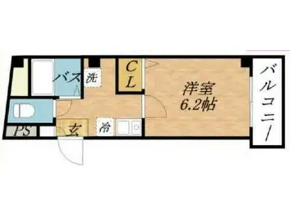 ウィルロクタン(1K/4階)の間取り写真