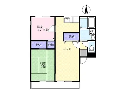 シティハイムサレジオ(2LDK/2階)の間取り写真