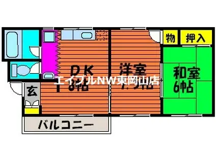 リバーハイツイシダ(2DK/2階)の間取り写真