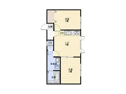 あっとほーむ3(2LDK/1階)の間取り写真