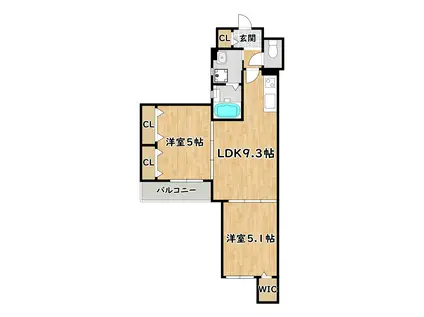 ラモーナ福町(2LDK/2階)の間取り写真