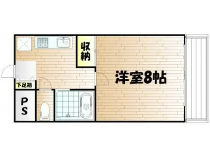 セントラルパーク絵図(1K/6階)の間取り写真