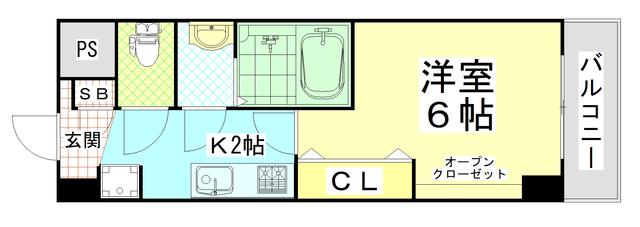 美園イーグル(1K/1階)の間取り写真