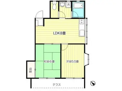 東長崎ハウス(2LDK/1階)の間取り写真