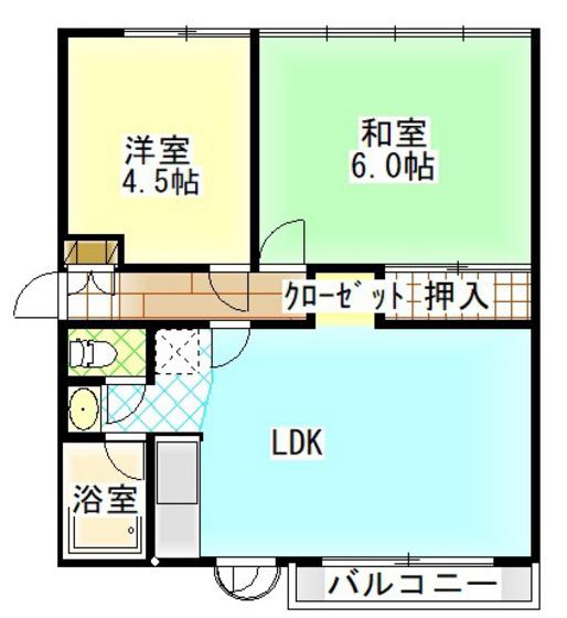 洋光ハイツ(2LDK/3階)の間取り写真