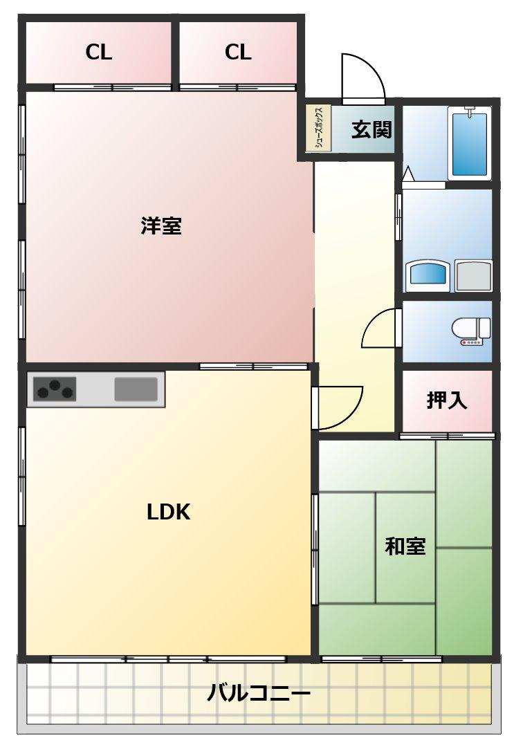 ホームズ02(2LDK/4階)の間取り写真