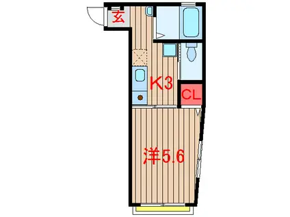 松ヶ丘ハイツ(1K/2階)の間取り写真