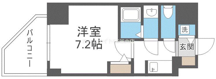 S-RESIDENCE阿波座BOUNCY(1K/4階)の間取り写真