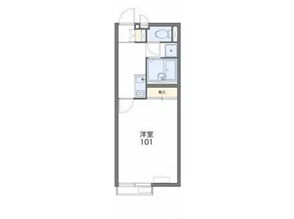 レオネクストウィング湘南(1K/1階)の間取り写真