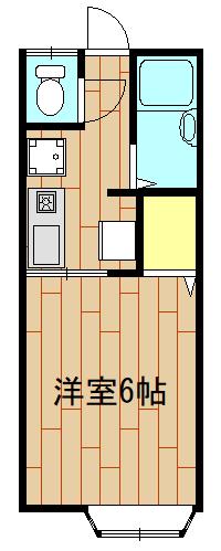 ミウラハイツ(1K/2階)の間取り写真