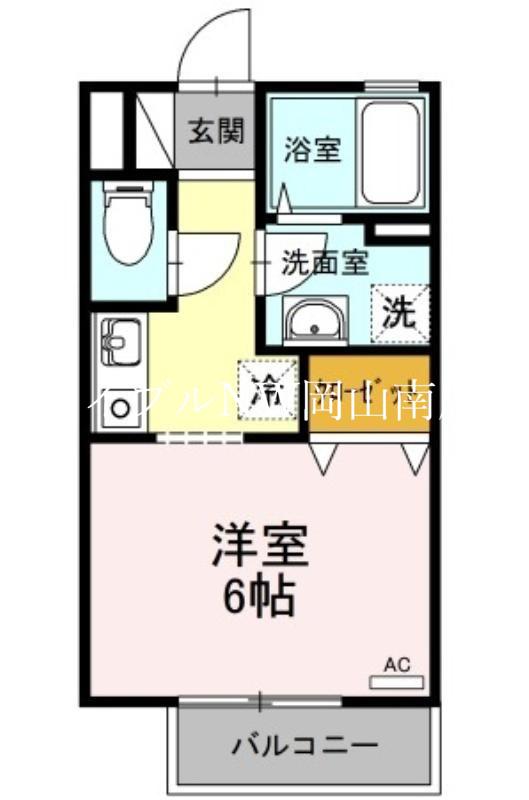 パティオ翼(1K/2階)の間取り写真