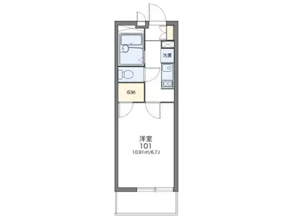 メーシア公園台I(1K/1階)の間取り写真