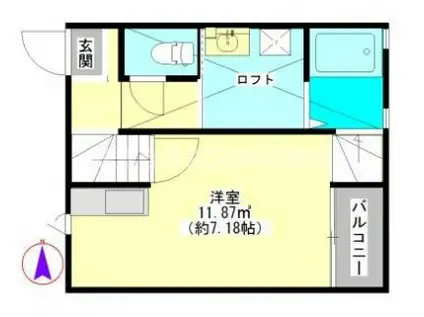 PLAGE GOEAN(ワンルーム/2階)の間取り写真