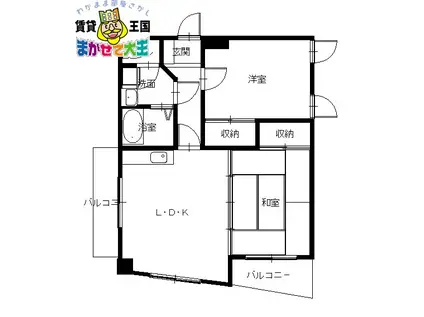 ソシアル山下(2LDK/2階)の間取り写真