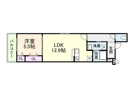 リベルト・ボヌールII番館(1LDK/1階)の間取り写真