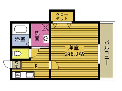 R59番館(1K/2階)の間取り写真
