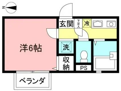 クランベリー(1K/2階)の間取り写真