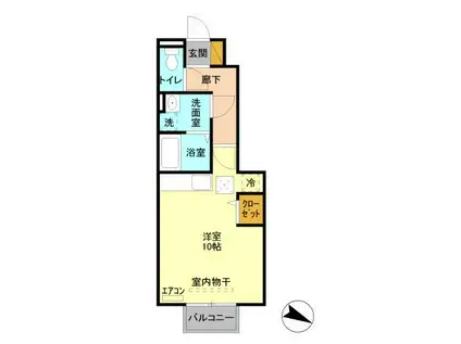 ロイヤルブルーオーシャン(ワンルーム/1階)の間取り写真