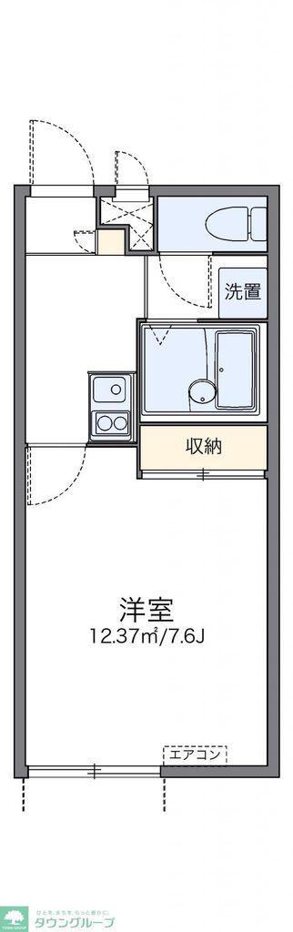 レオパレスエクレールII(1K/1階)の間取り写真