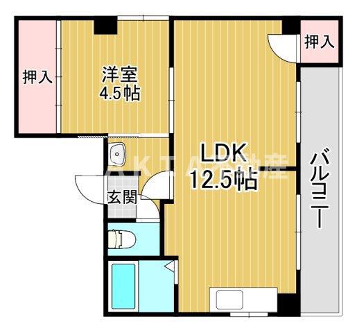 ハイツプリンス(1LDK/2階)の間取り写真