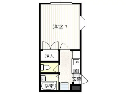 マンション サガミ(1K/1階)の間取り写真